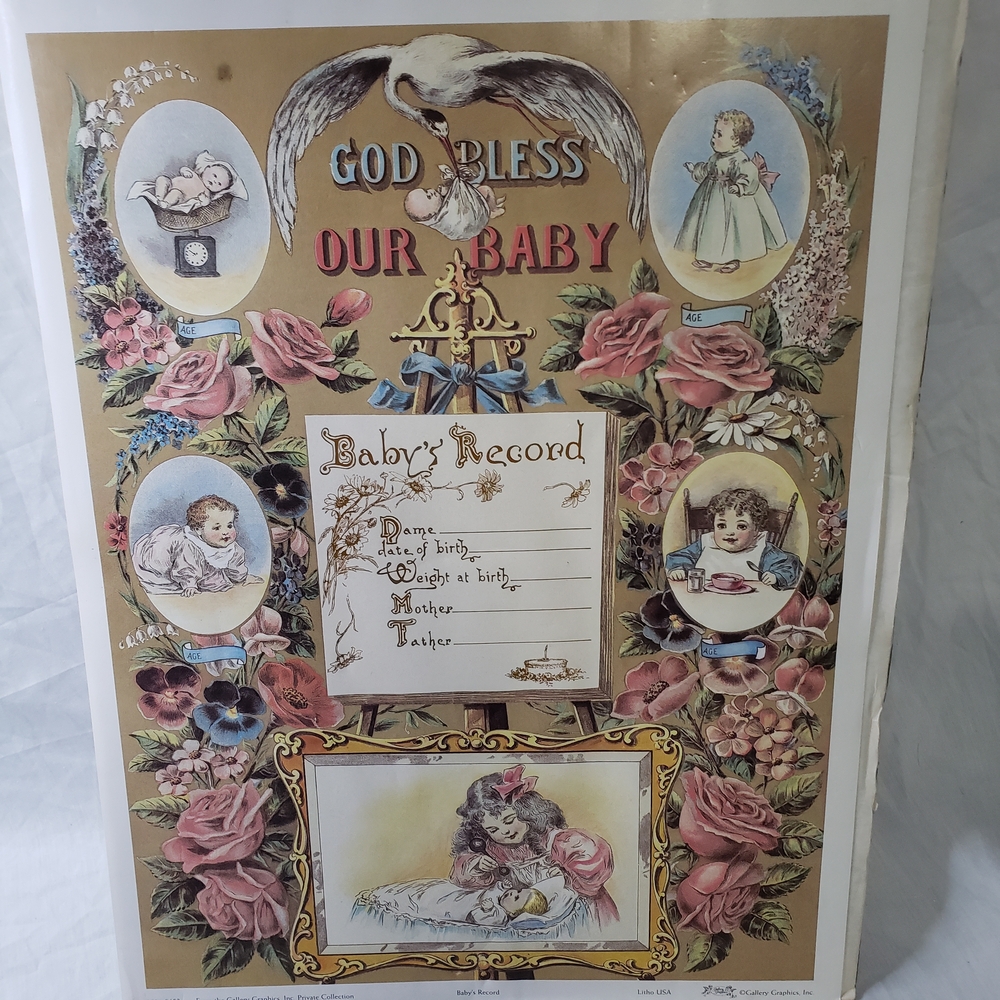Vintage Baby Record Keepsake Poster